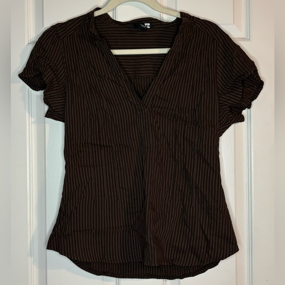 H&M women’s dress shirt brown size 16